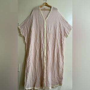 Light Pink V-Neck Kaftan Dress
